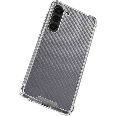 Silver Carbon Fiber Specialty Texture Material Galaxy S24 FE Clear Case